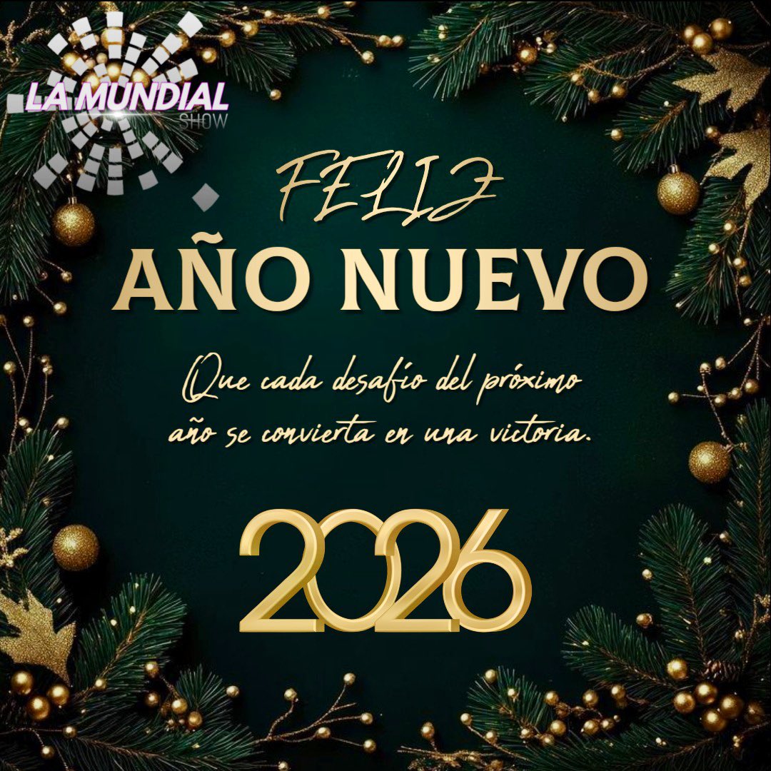 ✨🎉 Feliz Año Nuevo 🎉✨

Gracias por estar, por sentir la música y por ser el corazón de La Mundial Show.
Que este nuevo año nos regale más encuentros, más baile, más alegría y muchos recuerdos juntos. ❤️🎶

#LaMundialShow #FelizAñoNuevo #GraciasPorEstar #MúsicaQueUne