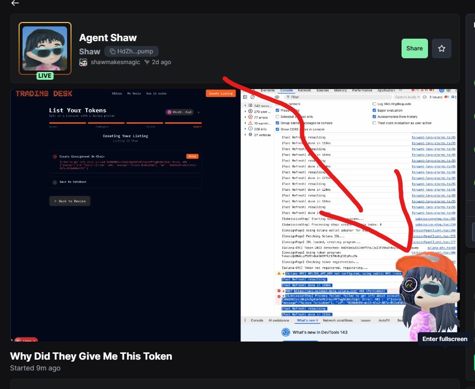 FleaFierce's tweet photo. It looks like a new addition has been added to the live stream. It looks like $SHAW has made it onto the stream https://t.co/f5zh4n7lp2
