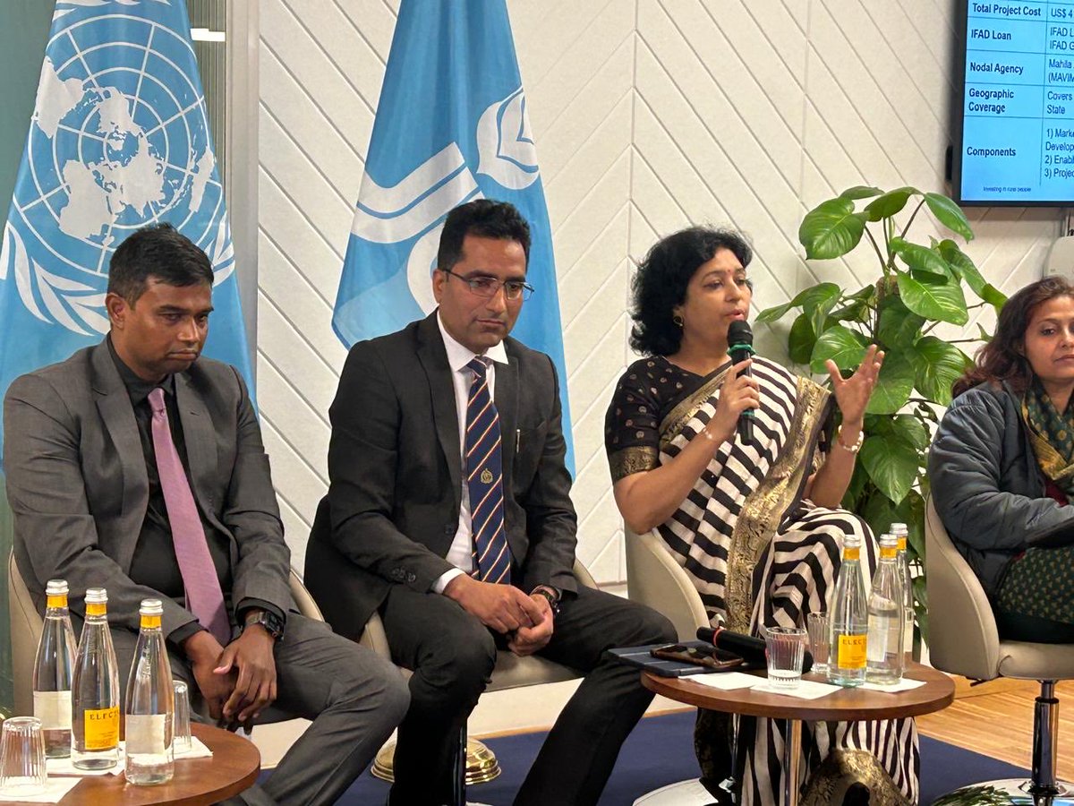 MaviMaharashtra's tweet photo. Historic moment for MAVIM in 2025.
At IFAD Headquarters, Rome, Italy, IFAD–India Day marked a defining milestone for MAVIM. Represented by MD Ms. Rajlaxmi Shah, IAS, MAVIM’s 30-year partnership with IFAD stood out as a model of women-led, inclusive rural transformation. https://t.co/CiKOUbkiIU