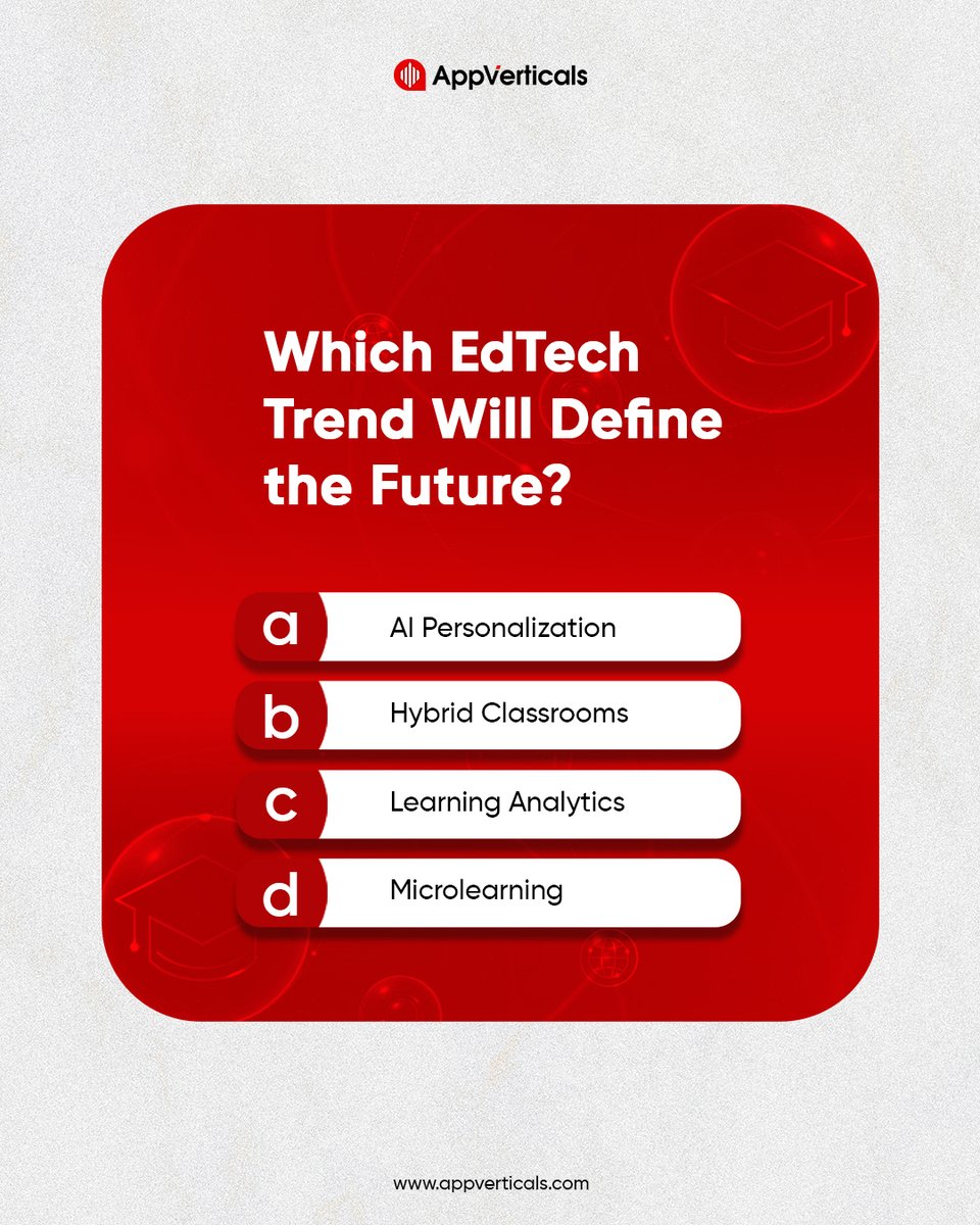 AppVerticals's tweet photo. The future of Education is ______. 🤔

Which of these trends do you believe will have the highest impact on global education in the next 5 years?

Cast your vote in the comments! 👇

#EdTech #FutureOfEducation #AI #DigitalTransformation #innovation https://t.co/tfTepGGmRv