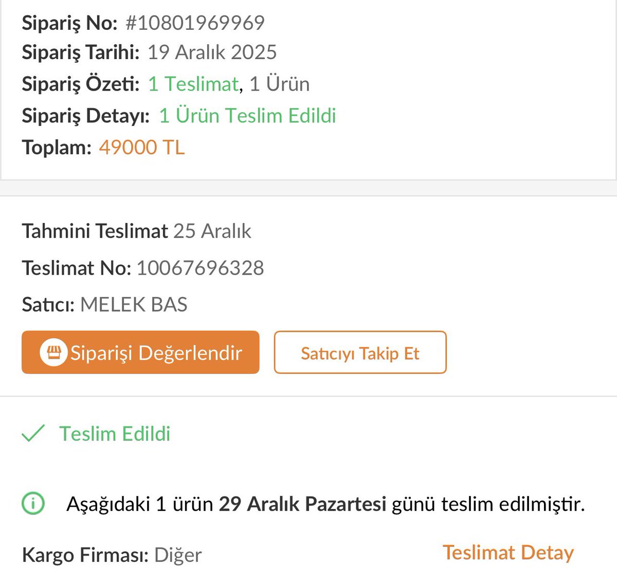 Hem 1 hafta gecikti teslim hem de teslim edilmedigi halde teslim edildi mesajı geldi. <a href="/Trendyol/">Trendyol</a> un yapay zekalı sistanıyla yazışmam hiçbir sonuç vermiyor, sorunum çözülmüyor. Acil dönüş bekliyorum <a href="/Trendyol/">Trendyol</a> #trendyol