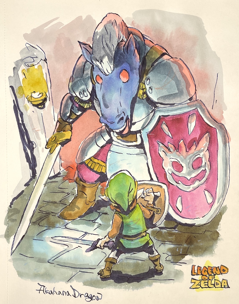 AkahanaDragon's tweet photo. 今年もお世話になりました

来年の干支は"午(馬)"ですね！

ということでずっと馬だと勘違いしてた神トラの敵を😆
(ほんとはトカゲ）

#ゼルダの伝説 #LegendOfZelda https://t.co/c9b4x2ukyV