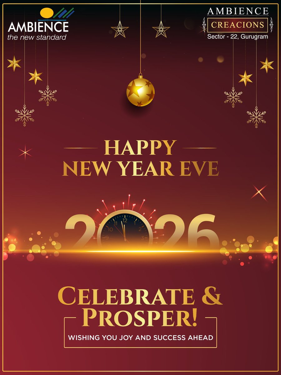 May the year ahead be filled with ease, joy, and a place you truly belong.
Here’s to beginnings that feel just right.

Ambience Creacions wishes everyone a very happy New Year Eve!

#HappyNewYearEve #NewYearEve #NYEParty #NewYearsVibes #AmbienceCreacions #AmbienceGroup