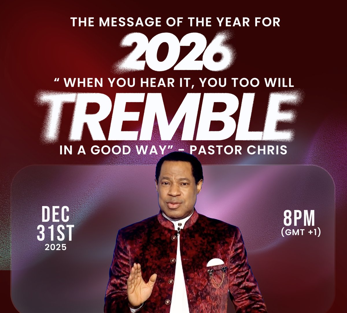 After hearing the message, you will go like this: “Really…😏?” — Pastor Chris

Are you ready to receive God’s Word for 2026?