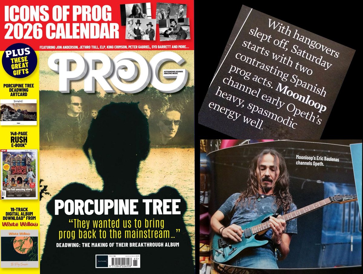 MoonloopBand's tweet image. December issue of @ProgMagazineUK features Porcupine Tree's "Deadwing" on the cover, and a two page @BeProgFestival chronicle, among many more interesting stuff, as always.

#progmagazine #beprogmyfriend #moonloop