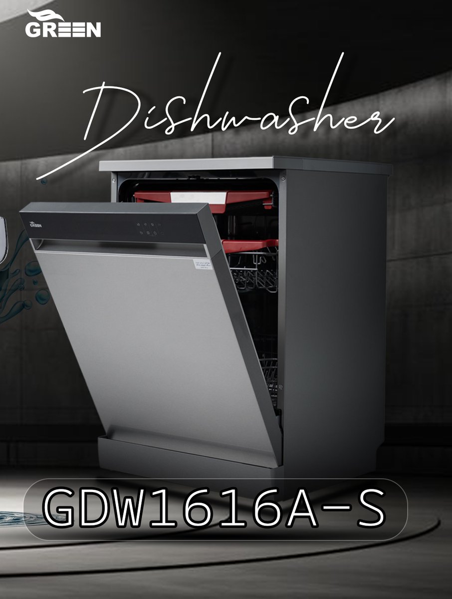greenacir's tweet photo. پاکیزگی هوشمند در هر شستشو
با ماشین ظرفشویی گرین مدل GDW1616A

با ۸ برنامه متنوع
از شستشوی اقتصادی تا ضدعفونی‌کننده
فناوری هوشمند
عملکردی بی‌صدا
باز شدن خودکار درب و خشک‌کن اضافی

#ظرفشویی #لوازم_خانگی 
#dishwasher #homeappliances https://t.co/mPmjnE6s5B