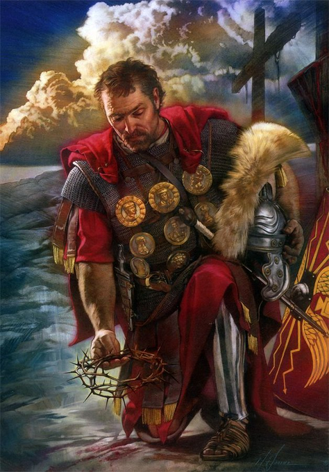 trad_west_'s tweet photo. He speared the side of Christ, and then he became a Saint, a centurion in the armies of God.

Saint Longinus was the Roman Centurion who pierced the side of Christ with a spear to ensure He was dead.

Tradition says he was partially blind. When the blood and water flowed from Jesus' side, it splashed onto his face, instantly restoring his sight. 

He threw down his spear and cried out: "Truly this man was the Son of God!"

The weapon that speared Christ became a relic (The Spear of Destiny), and the man who wielded it became a martyr for the Faith.

Later he was persecuted by the Roman Empire for spreading the faith in Cappadocia.

There he preached Christ crucified and risen, converting pagans, baptizing multitudes. The governor demanded he bow to idols. The soldier of Christ refused.  

He laughed at their lifeless statues: “They are not gods. They cannot save.”

They arrested him, tortured him and took his eyes, a brutal mockery of the vision Christ had given him.   But even in darkness, Longinus stood strong:  “I have seen the truth,” he declared, “and no man can blind me now.”

Still desperate to break him, the governor led Longinus to the temple of the gods, demanding he bow. Before him stood a massive idol, cold and lifeless.  Then they cut out his tongue, thinking they had stolen his voice. But the Heavens defied them, Longinus continued to speak clearly, his words as if carried by God Himself. 

His hand found the hilt of a discarded sword. And with one mighty strike, he cleaved the false god’s head from its body.  As the stone shattered, he roared for all to hear:  “NOW WE SHALL SEE IF THEY ARE GODS OR NOT!”

The Emperor had him martyred for this, but his actions had already converted thousands. 

Saint Longinus was a soldier of Rome, but he died a warrior of Christ, and in that, he won the greatest battle of all.  The battle for his soul.  

Saint Longinus, patron saint of soldiers and converts, pray for us!