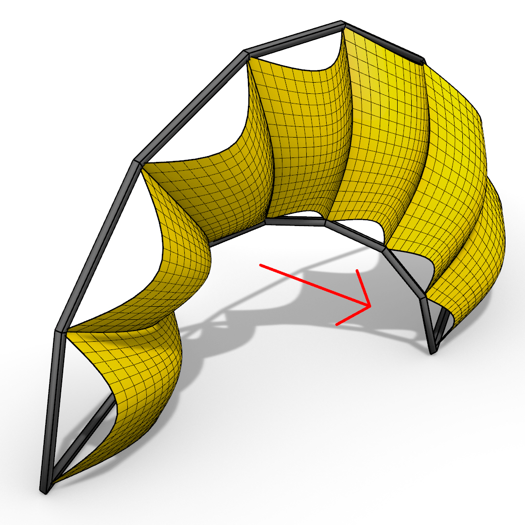Parametric3d's tweet photo. In this Grasshopper Kangaroo tutorial, you’ll learn how to create a series of tensile structures between two profile curves and control both the amount and direction of wind force.

Example + Tutorial 👇
https://t.co/6n3Q3flhlM https://t.co/03n4V1GB76