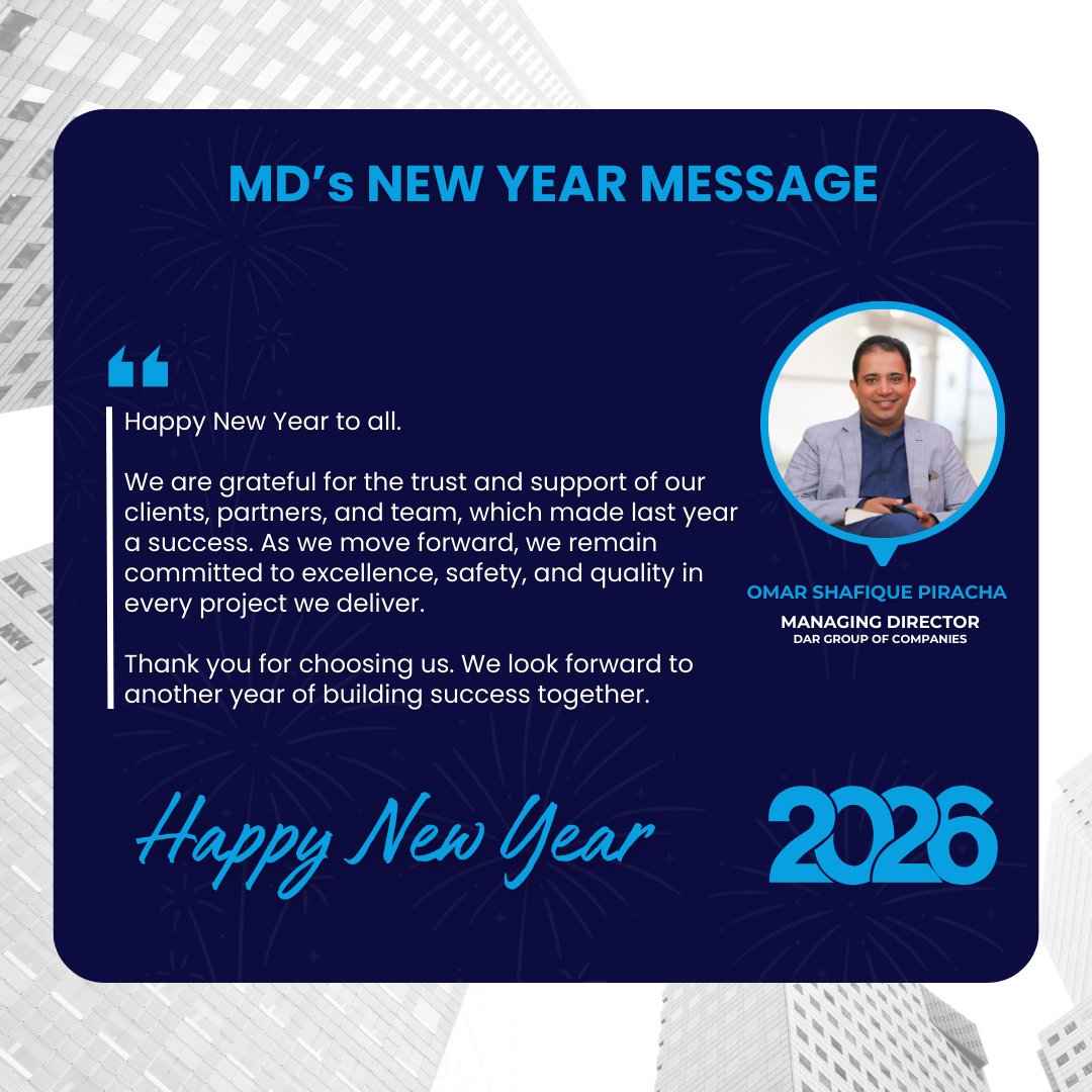 dargroupme's tweet image. As we welcome the New Year 2026 🎉✨, our Managing Director shares a message of confidence 💼, growth 📈, and commitment 🤝.
Thank you for being part of our journey
#NewYearMessage #ManagingDirector #LeadershipMessage #NewBeginnings #GrowthMindset #CompanyVision