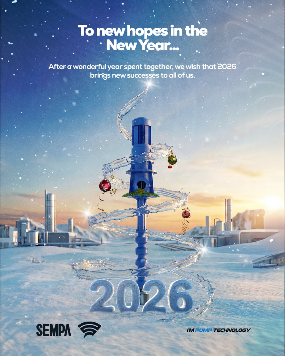 sempapump's tweet photo. 🇬🇧 After a wonderful year spent together, we welcome 2026 with great excitement and new hopes. 
🇹🇷Sizlerle geçen harika bir yılın ardından, 2026’yı büyük bir heyecan ve yeni umutlarla karşılıyoruz.
#Sempa #SempaPompa #ImPumpTechnology #MutluYıllar #Hoşgeldin2026 #HappyNewYear https://t.co/ma2Op3Asqf