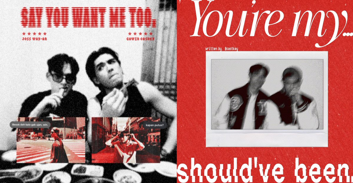 castkey's tweet image. 𖦹 ... a #JossGawin AU!
──  Say you want me too.

© written by castkey