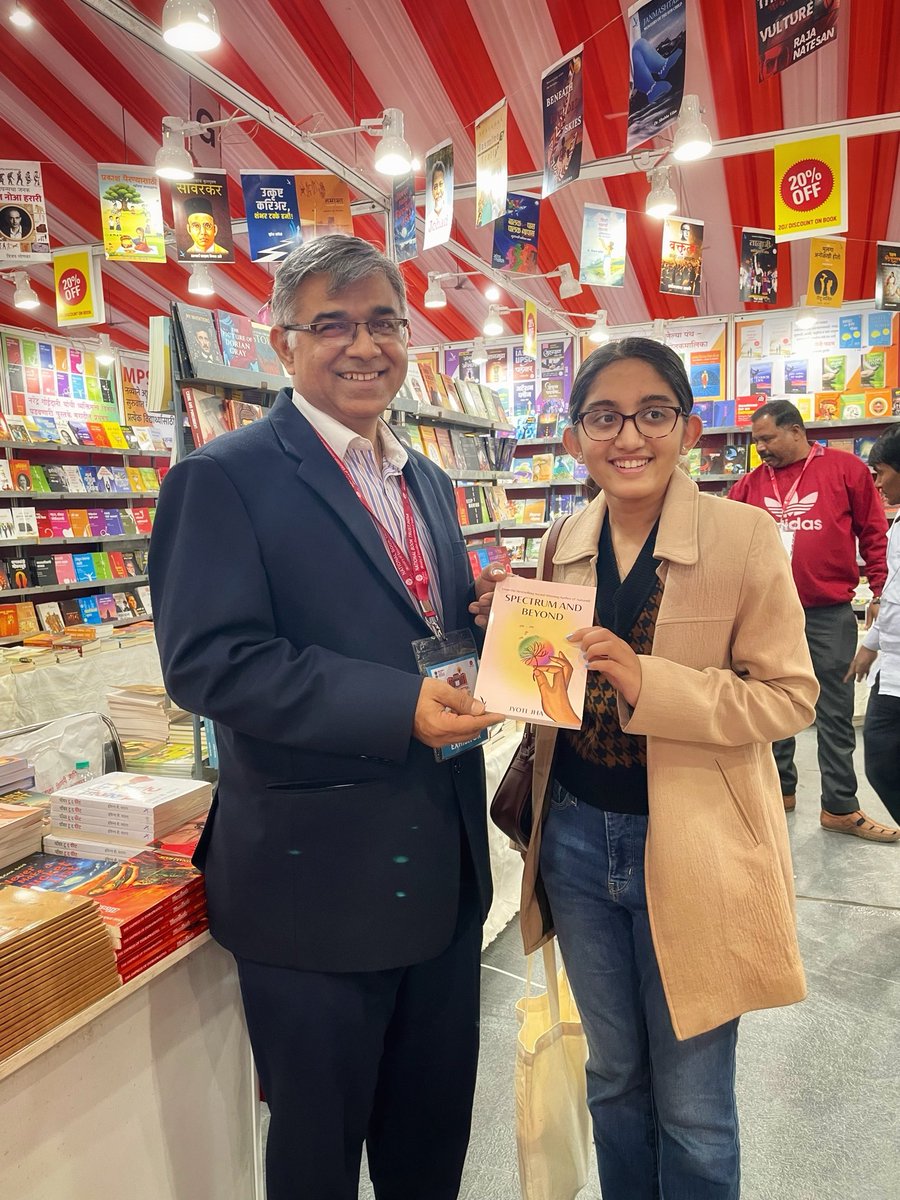 Imjyoti5's tweet photo. #SpectrumAndBeyond
With the person who gave flight to the wings of an idea and concept, Mr Vishal Soni .
Ever grateful Sir!
To an aware and inclusive world!
Spreading Awareness!
At #PuneBookFestival #BookStall #BookLaunch
@VPBooks #NationalBookTrust #ExpressBookService https://t.co/gSAF8RnQr5