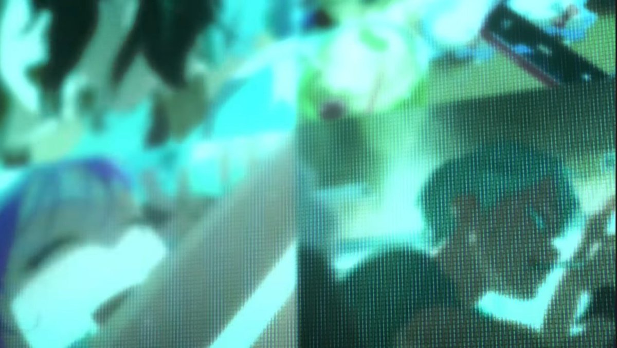 mintchocorin's tweet image. a hole (?) in the sky, a world behind screens, glitching leaves and landscape, a wrong reality, a distant daydream