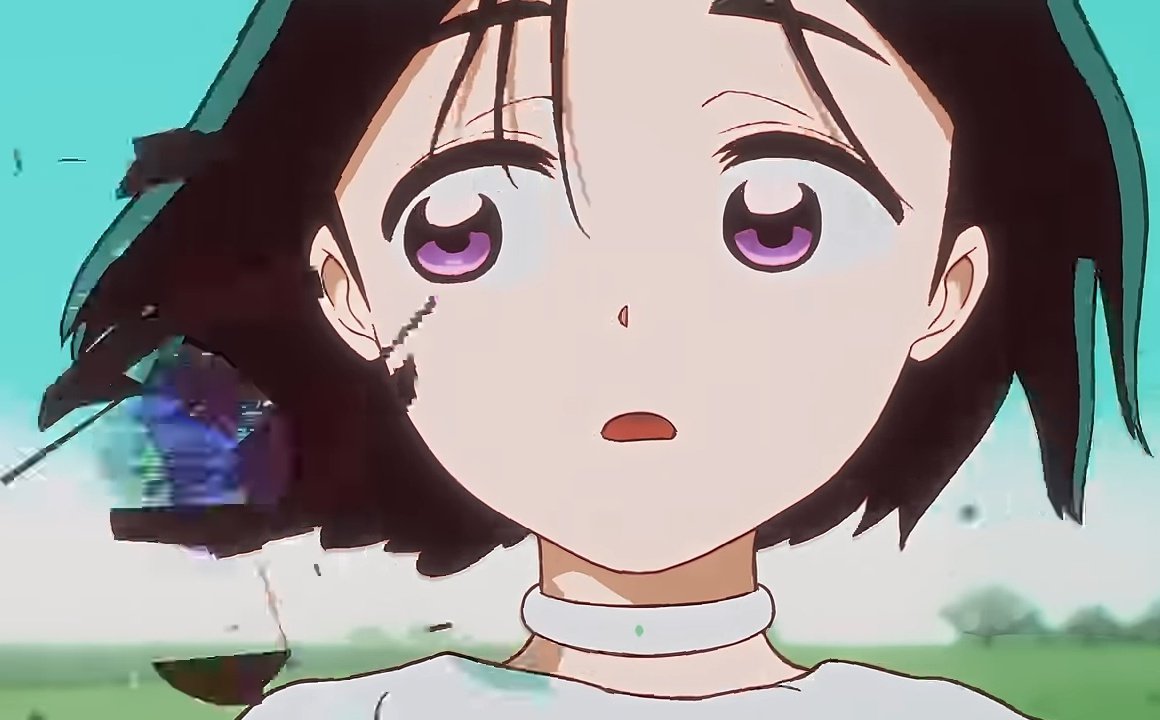 mintchocorin's tweet image. a hole (?) in the sky, a world behind screens, glitching leaves and landscape, a wrong reality, a distant daydream