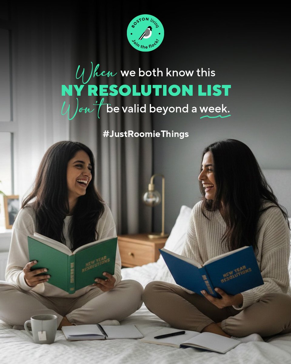 Laughing our way through “serious” resolutions because honestly… who are we kidding? 🤭✨

Roomie traditions, endless giggles, and a fresh year we’ll totally wing together. 💚💙
Here’s to promises we make, break, and remake — but always together.

#NewYearVibes #BostonLiving
