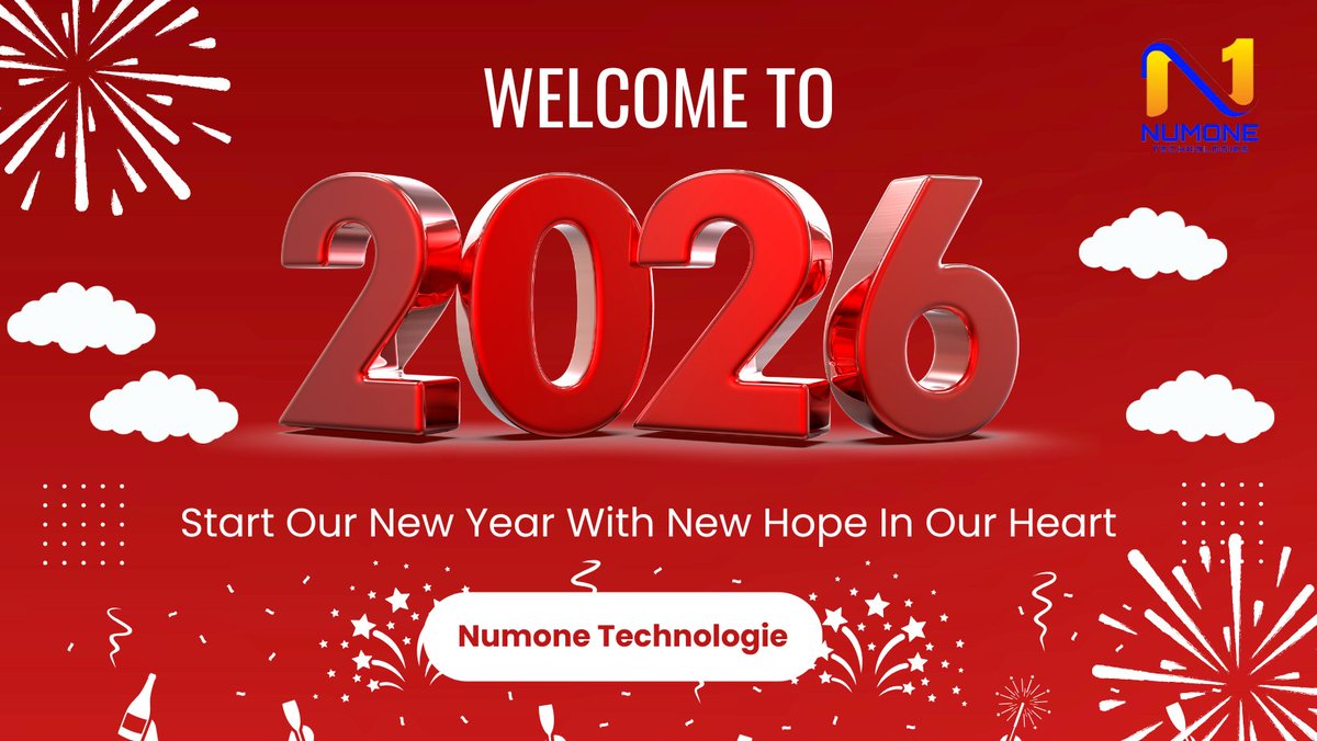 numonetech's tweet photo. 🎉✨ Happy New Year 2026 from Numone Technologies! ✨🎉

🥂 Wishing you a joyful, successful, and inspiring Happy New Year 2026!

— Team Numone Technologies

#HappyNewYear2026 #NewBeginnings #NumoneTechnologies #TogetherWeGrow #SuccessAhead 🎊✨ https://t.co/wFABSD7Jh2