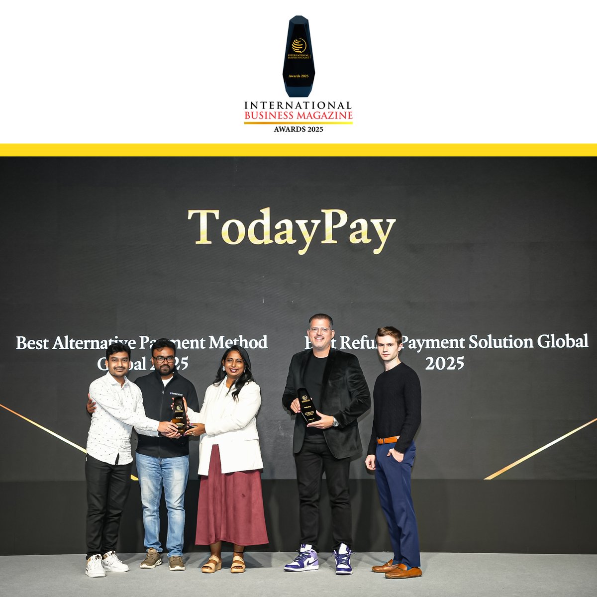 ibmag_magazine's tweet photo. TodayPay offers merchants a streamlined suite of innovative payment solutions across global markets for which they have won two coveted titles - 
· Best Alternative Payment Method Global 2025
· Best Refund Payment Solution Global 2025

#intlbm #payment #paymentmethod #innovation https://t.co/7p2Z092Inz