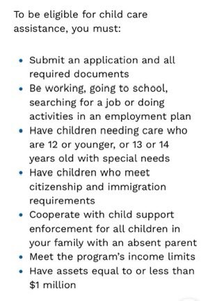 Every sentence of Ackman’s post is carefully crafted deception:

—70% of those receiving public assistance work full time

—Those who don’t work or aren’t actively looking don’t get subsidized childcare

—Income, not immigration status, determines subsidized childcare eligibility