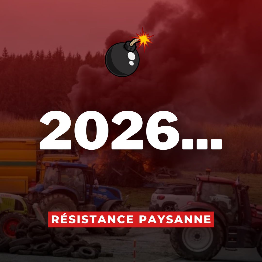 ResistPaysans's tweet image. ⏳ À quelques heures de 2026, la mobilisation d'ampleur se prépare. Des annonces vont être données prochainement dans l'objectif de faire plier ceux qui veulent écraser la paysannerie mais aussi le peuple français dans son entièreté. 

#ConvergenceVitale