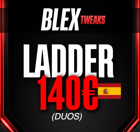ElysiumArenaES's tweet image. Ladder DUOS 140€ x @blextweaker 🏆

🗓️Fechas y Horarios:

• Open 1| 31/12 - 16:30h
• Open 2| 31/12 - 18:30h
• Open 3| 01/1 - 17:30h

🏆 Finals → 01/1 | 20:00h

✅Top 16 = QUAL

PREMIOS💰
🥇= 20€ + tweak (30€)
🥈= 15€ + tweak (30€)
🥉= 10€ + tweak (30€)
  🏆WIN = 3€…