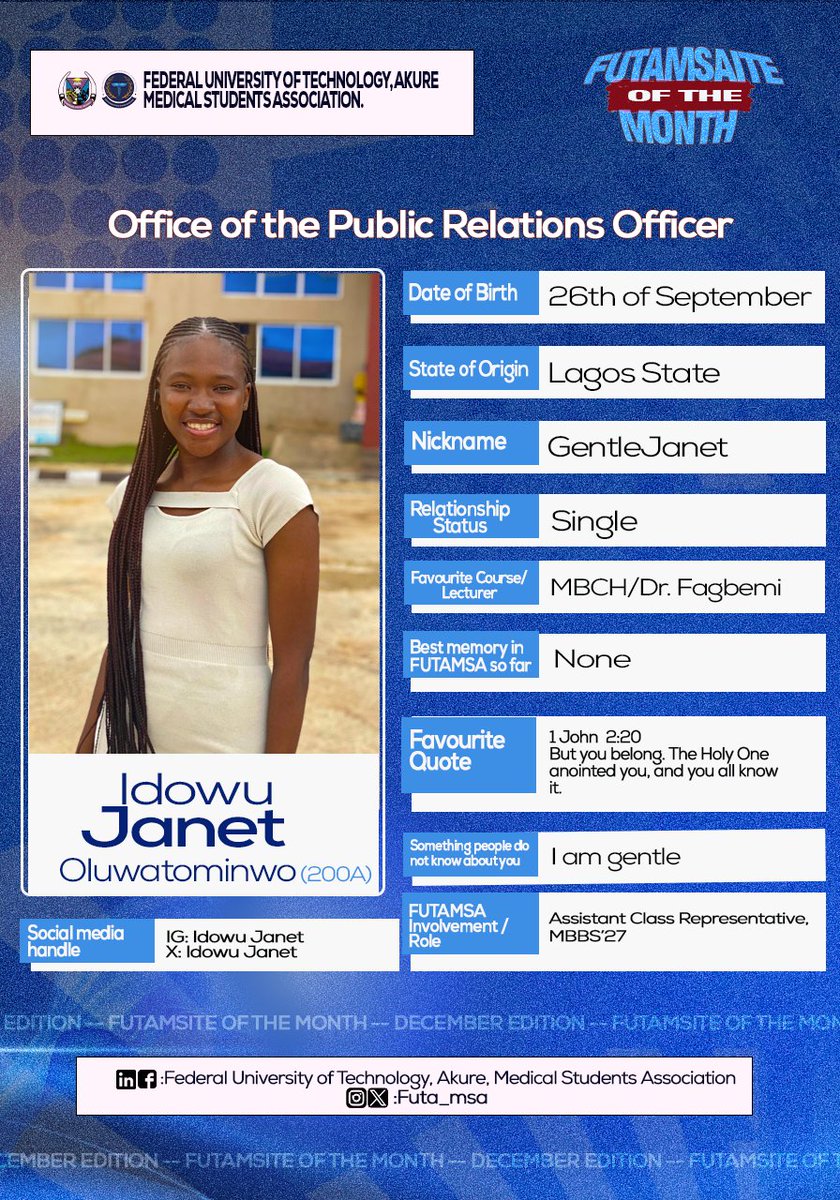 FUTA Medical Students' Association tweet media