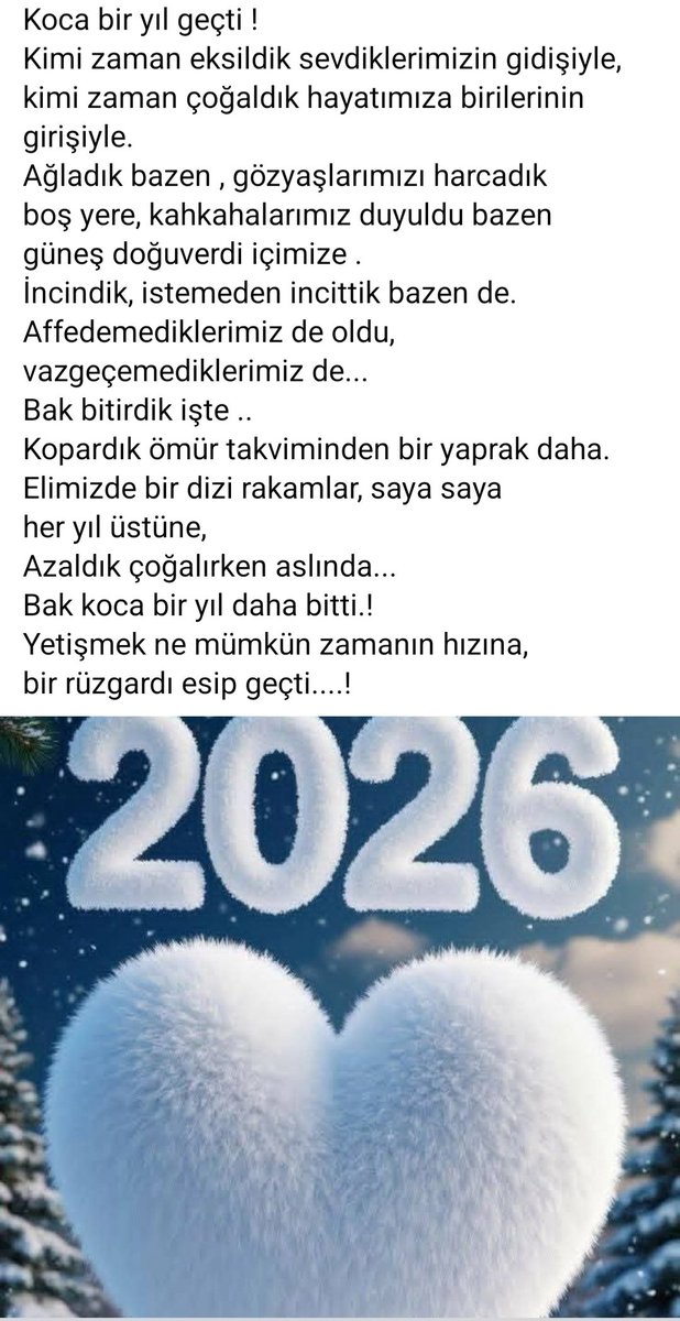 Her ne kadar üzgün olsakta umut var hala içimizde 
mutlu yıllar TÜRKİYEM her nerede yaşanıyor ve yaşatılıyorsa