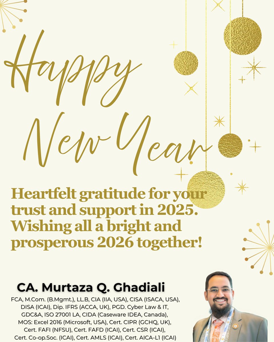 Thank you for your trust and support in making 2025 a memorable year. We wish you a prosperous 2026 &amp; look forward to continued collaboration. Best wishes for good health, success, &amp; happiness in the year ahead.💫