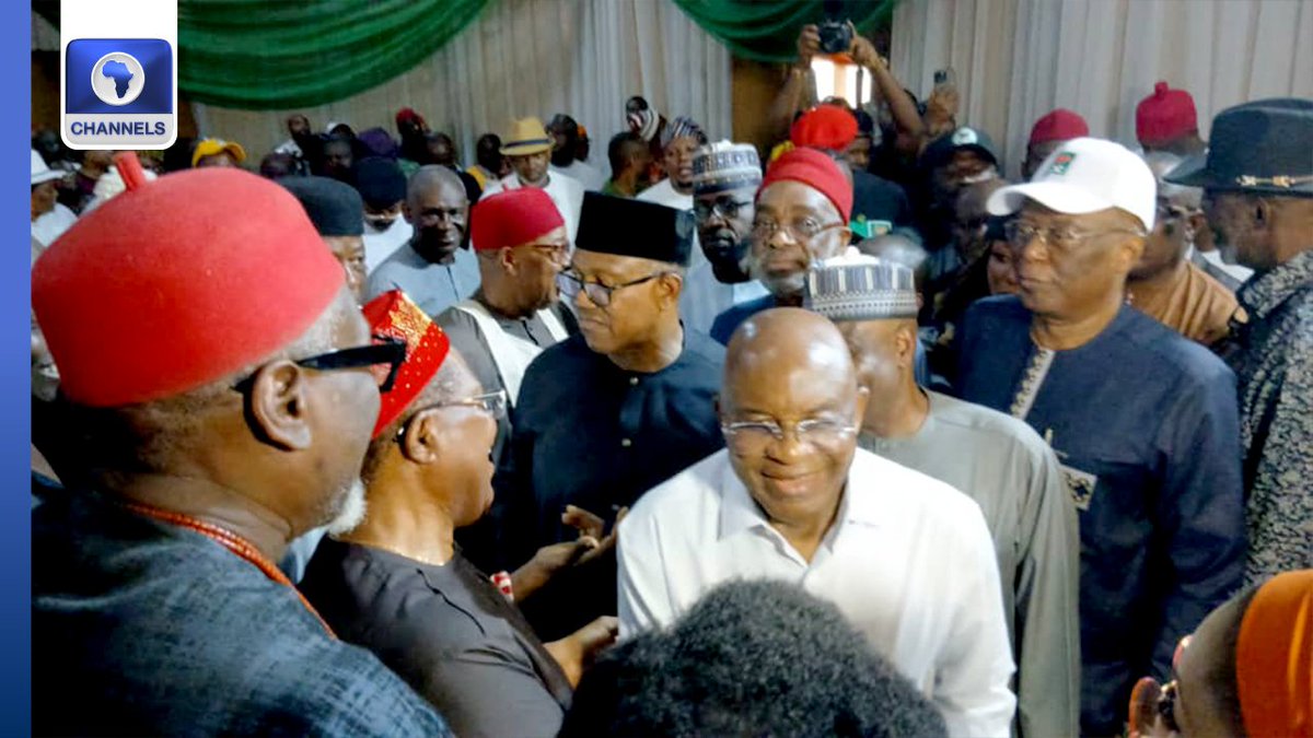 channelstv's tweet photo. BREAKING: Peter Obi, Other South-East Leaders Declare For ADC In Enugu

https://t.co/ApAe261Q9y https://t.co/x64RSb488w