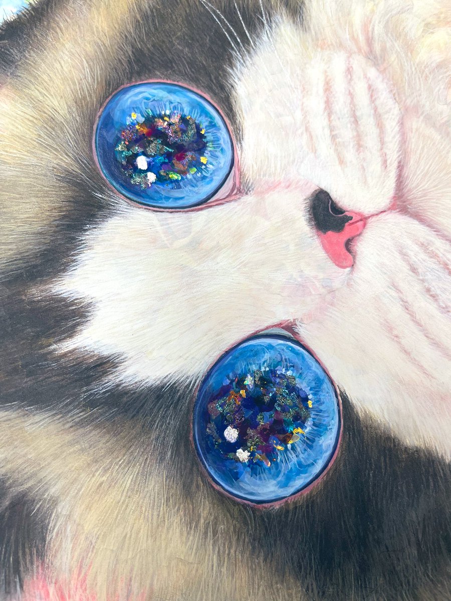 画家・福嶋吾然有さん作　原画　チャトラ　猫　ねこ 福嶋吾然有個展「猫と描く」も残すところ本日と明日のみとなりました
