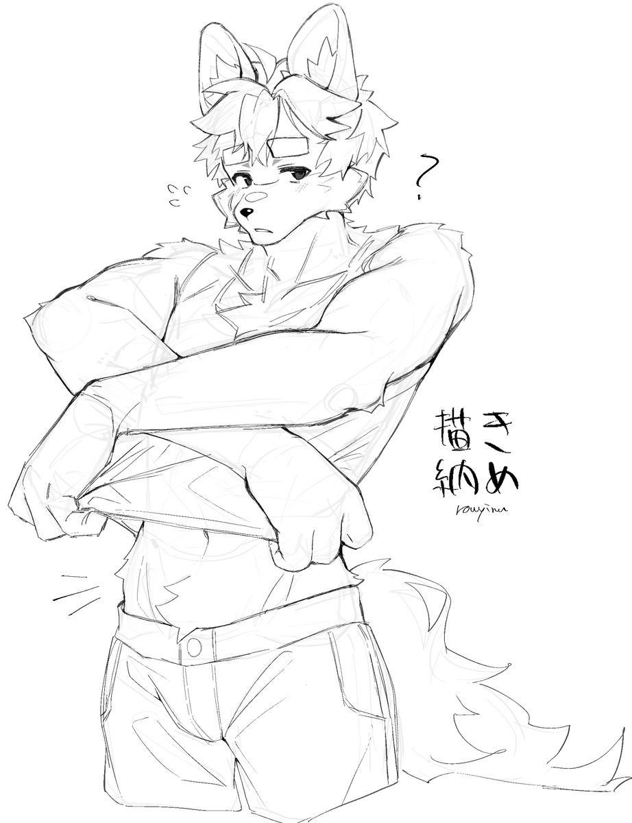rowyinu's tweet photo. 描き納めです！🐺🐾#オスケモ https://t.co/KfWaedJeQM