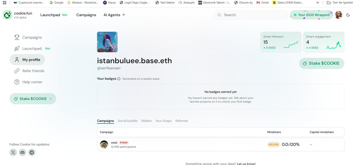 serifeavsarr's tweet photo. Arkadaşlar herkese iyi seneler dilerim.
2026 yılında cookie tafına ağırlık vermeli miyim. biraz tereddütte kaldım.
20.000 Stake ile katılsam bir şeyler olur mu. bu platformdan biraz uzak kaldım.
Bu arada bu platformda beni hep destekleyen,
@zenerbabax @oxkopil @MonteKriptoKont @Muallimin_biri @goodhypeonly0 @kripto_zey  ve diğer arkadaşlara çok teşekkür ederim.
Naçizane fikirlerini bekliyorum efendim.
şimdiden mutlu bir 2026 diliyorum.

bu arada halen üye olmayan varsa linkimi kullanabilir.

https://t.co/dfgm4vL7u2