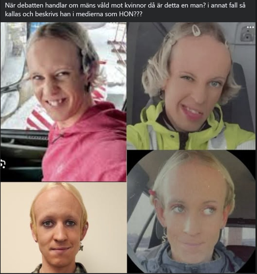 Onkel_Blue's tweet photo. När debatten handlar om mäns våld mot kvinnor då är detta en man? i annat fall så kallas och beskrivs han i medierna som HON??? https://t.co/WSHQmG8agz