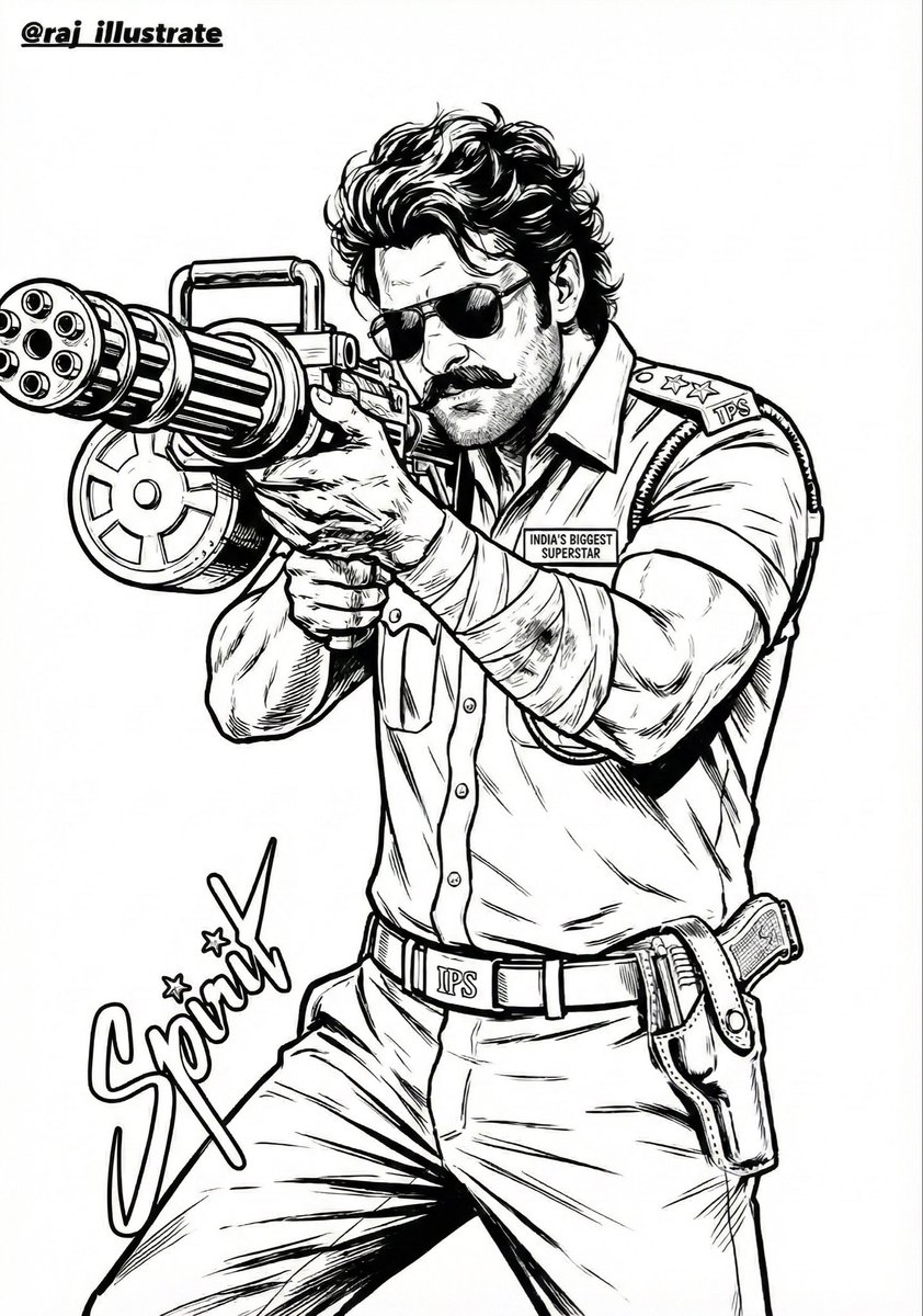 rajillustrate's tweet photo. Mr. Superintendent... right from childhood, I just have one bad habit. 🚨🔥🍺🚬👓🩹🩸🦖

#Spirit #Prabhas #SpiritFirstLook #SandeepReddyVanga #SpiritMovie #OneBadHabit #Prabhas‌Fanart https://t.co/KHpMmpkh3F