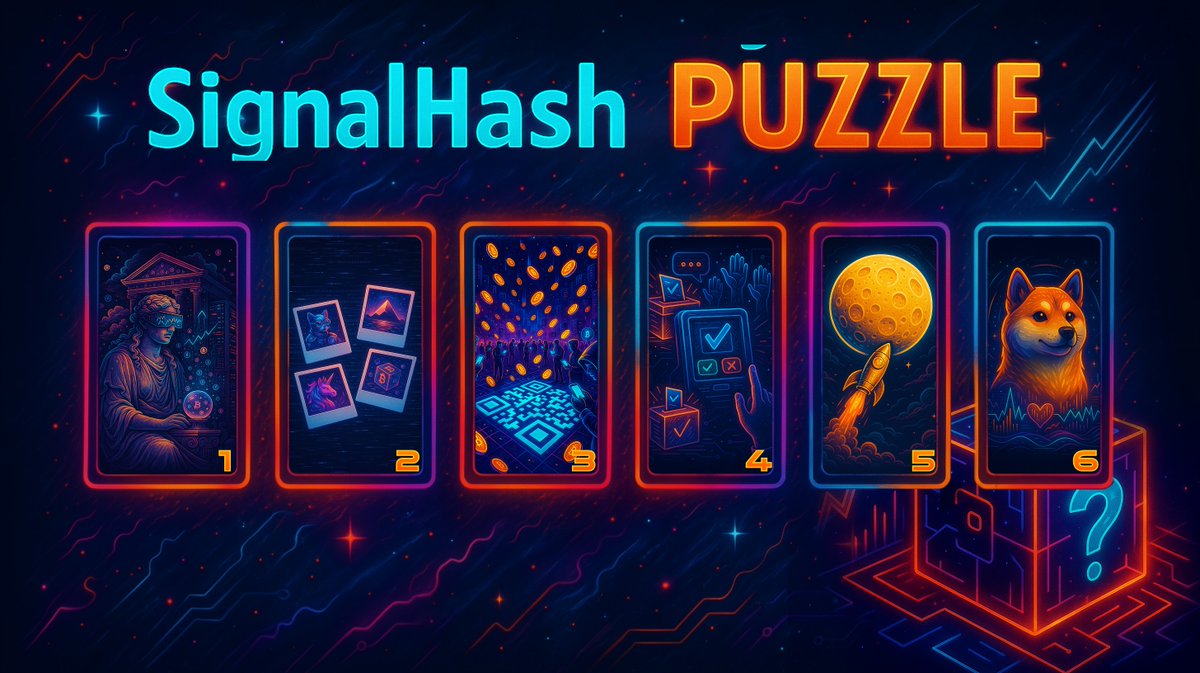 signalhash's tweet image. Crack the #code. Unlock #rewards. 💥 We’ve hidden 6 crypto clues in our latest image post — each picture represents a well-known crypto project. Take the first letter of each one (in ALL CAPS) to form a 6-letter #promo #code.

Use it in Wallet &amp;gt; #promo #code to claim your prize…