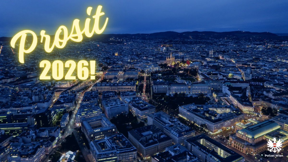 Die Polizei Wien bedankt sich für Ihr Vertrauen im vergangenen Jahr.
Wir wünschen Ihnen einen sicheren und schönen Jahreswechsel! 🎆
Kommen Sie gut ins neue Jahr! Wir sind auch im Jahr 2026 rund um die Uhr für Sie da. 🚓

#PolizeiWien #Silvester #GutesNeuesJahr