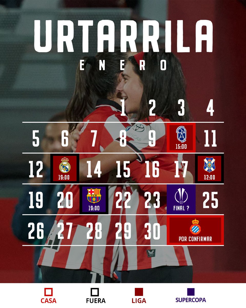👋 Ongietorria eman diezaiogun 2026. urteari!

📢 Así arranca 𝗘𝗡𝗘𝗥𝗢, lleno de retos.

Egurre, lehoiak!

#AthleticClubFem 🦁