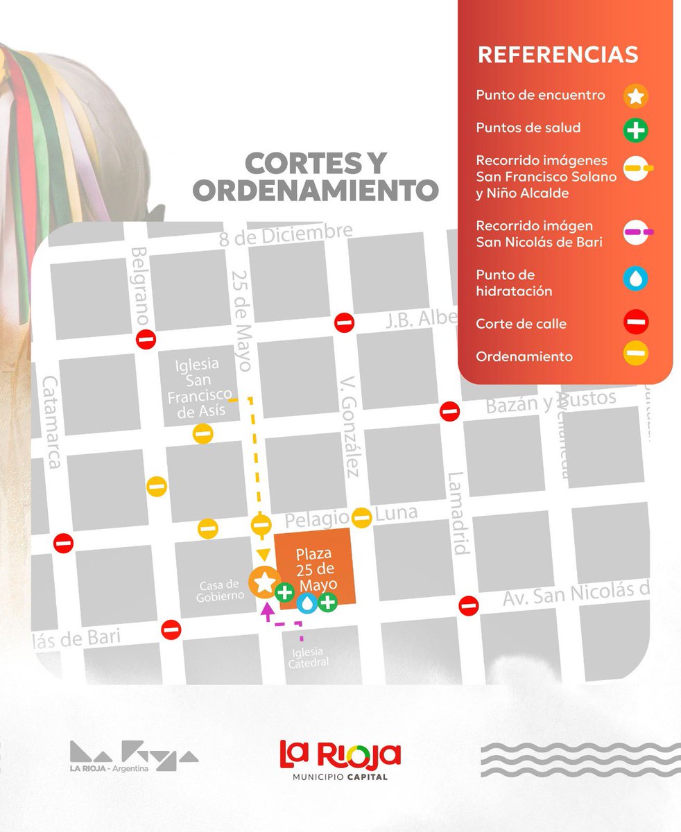 ‼️Te dejamos esta información importante de los cortes de calles para el Tinkunaco.