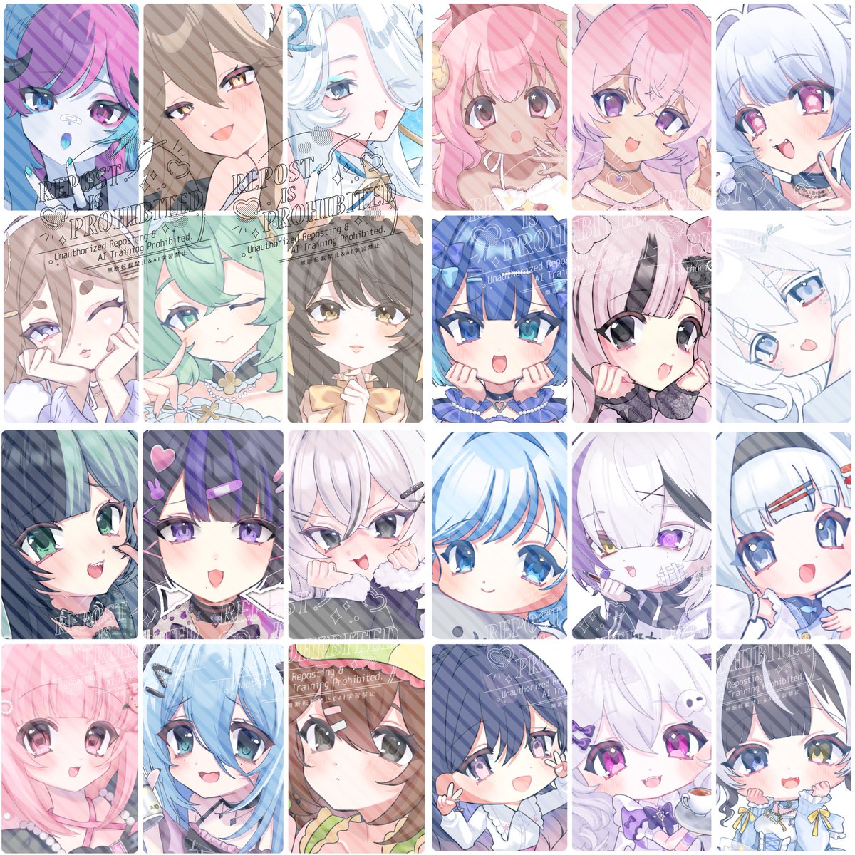 HiLgxr's tweet photo. イラスト サンプルまとめ🎀
簡易から通常、SDまで色々まとめました！

今年もたくさんお世話になりました✨
来年もよろしくお願いします🩵

※無断使用・加工・再配布禁止 https://t.co/yUh0cfxtCV