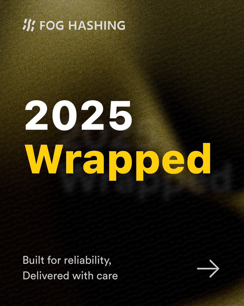 FogHashing's tweet photo. In 2025, we focused on building products and scaling project deliveries in the field. Grateful for the trust of our customers and partners, and for everyone who worked with us along the way.

Check out our full Wrapped below����, and wishing you a great year ahead. https://t.co/syx7XsZPBW