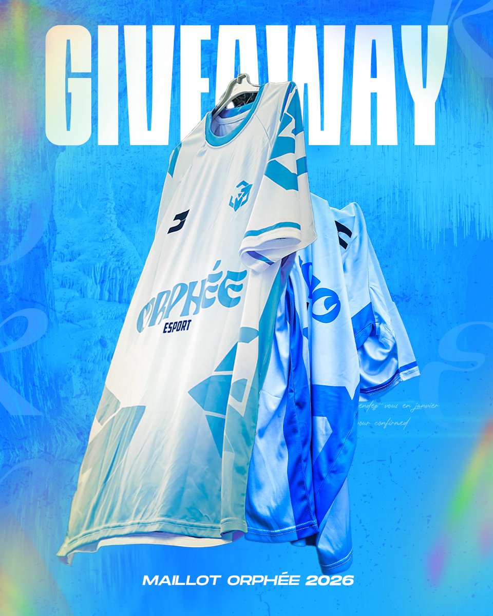 🚨 GAGNE TON MAILLOT 🚨

Pour vous remercier pour cette magnifique année, on vous fait gagner un maillot officiel 🎽

Pour participer :
♻️ RT ce post
❤️ Follow <a href="/ORPHEE_Esport/">Orphée Esport</a>
💬 Mentionne 1 ami

📅 TAS : 24/01/2026 en live  

🍀 Bonne chance à tous et bonnes fêtes 🎁