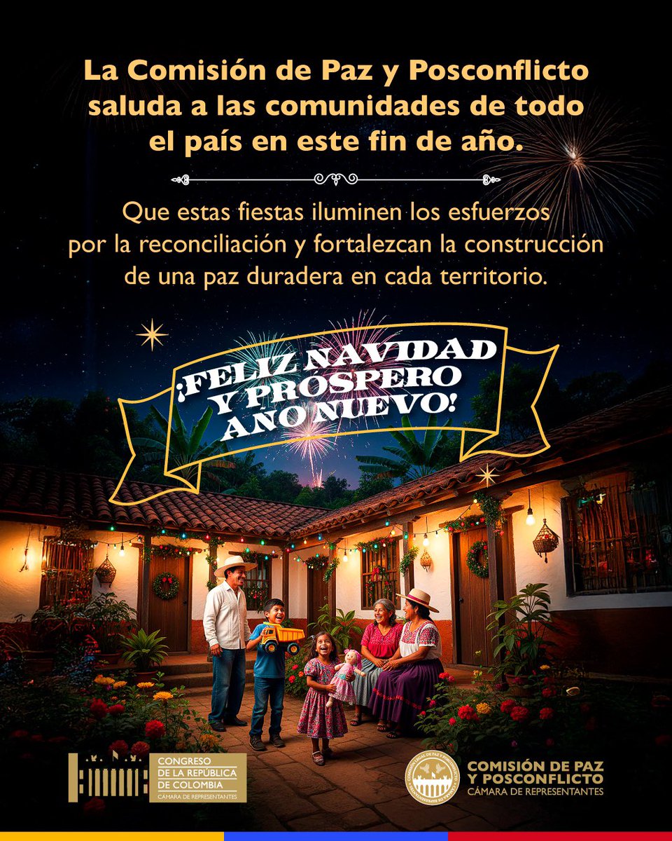 Alzamos una sola voz: que todas las familias puedan vivir en paz. Que el 2026  traiga reencuentro para las familias desplazadas, separadas o secuestradas, y unidad para un país que no puede seguir dividido. Clamamos por la paz, la unión y la vida en cada territorio. 🇨🇴🕊️