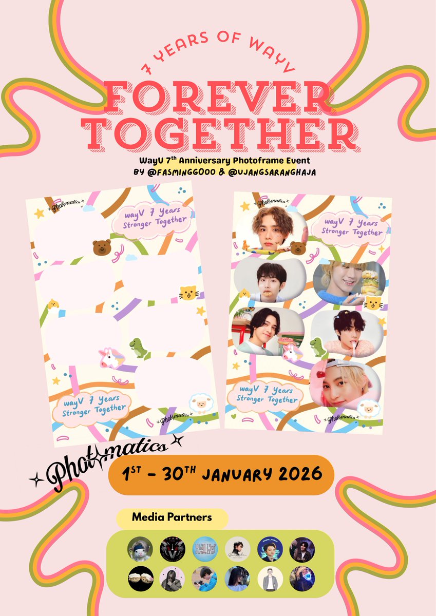 wayizhuo's tweet image. 🧡💜🩵ᥫ᭡.ִֶָ𓂃 7 𝙔𝙚𝙖𝙧𝙨 𝙤𝙛 𝙒𝙖𝙮𝙑 : 𝙁𝙤𝙧𝙚𝙫𝙚𝙧 𝙏𝙤𝙜𝙚𝙩𝙝𝙚𝙧𐙚⋆°｡⋆♡ 💚🩷💛

#WayV’s 7th Anniversary Photoframe Event
— by: @fasmingg0oo &amp;amp; @ujangsaranghaja

 📍@photomaticsid (all branches) (1st - 30th January 2026)

#7yearsofWayV
#se7tahunWayV