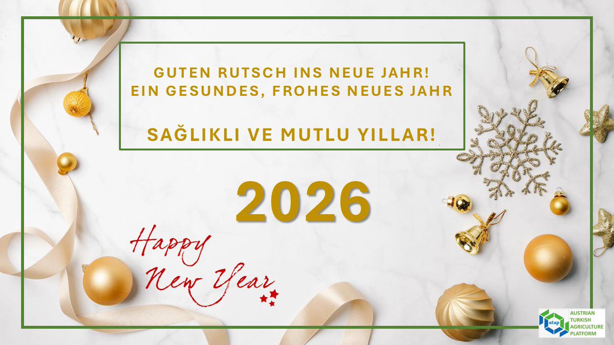 ataPlatform's tweet photo. [TUR] Sevdiklerinizle birlikte sağlıklı, huzurlu ve başarılı bir yıl geçirmenizi dileriz! ✨🍀💚
[DE] Wir wünschen Ihnen und Ihrer Familie ein gesundes, glückliches und erfolgreiches neues Jahr! https://t.co/6bluSJOJ4g