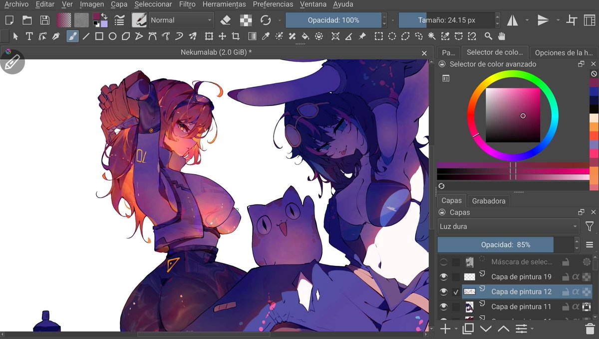 NekumaLab's tweet image. ✨ WIP sneak peek ✨
Still cooking this piece 👀💥
Colors, lighting and attitude coming together little by little.
💛 20% OFF on VTuber commissions available now!
You can find my VGen link and all commission info on my profile.
#OpenCommissions #VGenArtist #VTuber #VTuberArt #WIP