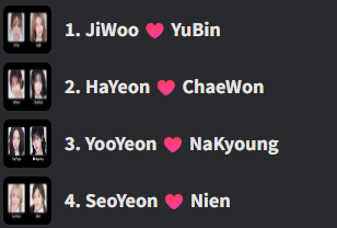 nien_13's tweet photo. Best Couple Award interim update GA
Sunnyz (Seoyeon Nien) at 4th

Rules
- Like and RT this tweet
* only after interim votes counted
- Screenrecord your voting process with watermark and timestamp
- Leave cosmo ID

Ends when Day 3 voting ends
#트리플에스 #니엔 #서연 
#햄멍즈 https://t.co/rOt7ijnIGd