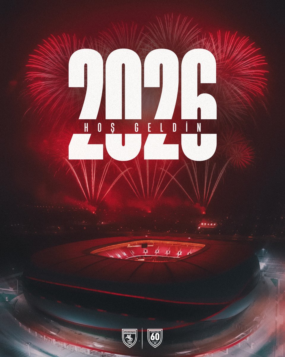 Hoş Geldin 2026! ❤️🤍

Yeni yılın; sağlık, mutluluk ve başarı getirmesini diliyoruz.

Birlikte nice zaferlere! 💫

#Samsunspor #AtatürklüArma #2026