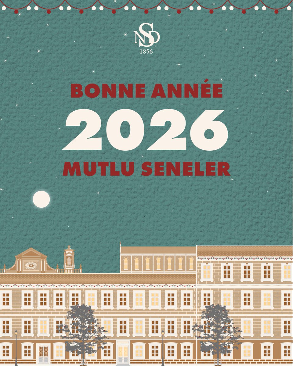 Notre-Dame de Sion Fransız Lisesi, 170 yıllık köklü geçmişinden aldığı ilhamla geleceğe uzanan, umut dolu bir 2026 yılı diler!

#LycéeFrançaisNotreDameDeSion #NDS #InSionFirmataSum #YeniYıl #NouvelAn