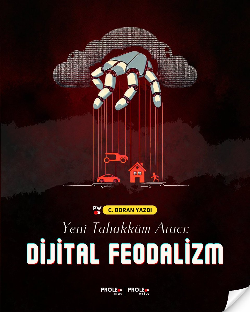 ✍️C. Boran (<a href="/cboranov/">C. Boran</a>) Yazdı...
Yeni Tahakküm Aracı: Dijital Feodalizmin İnşası 

Yazının tamamı için aşağıdaki linke tıklayın.👇
prolewrite.substack.com/p/yeni-tahakku…