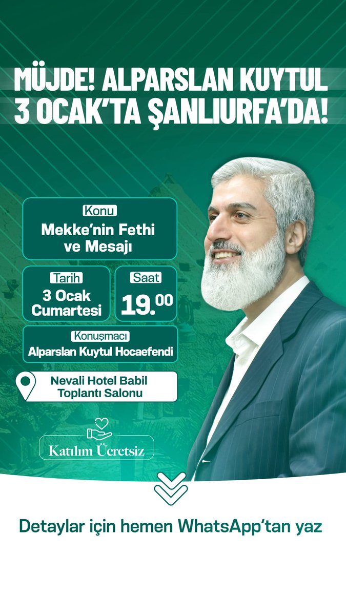 AlparslanHoca UrfayaGeliyor 
#FurkanKonferansları