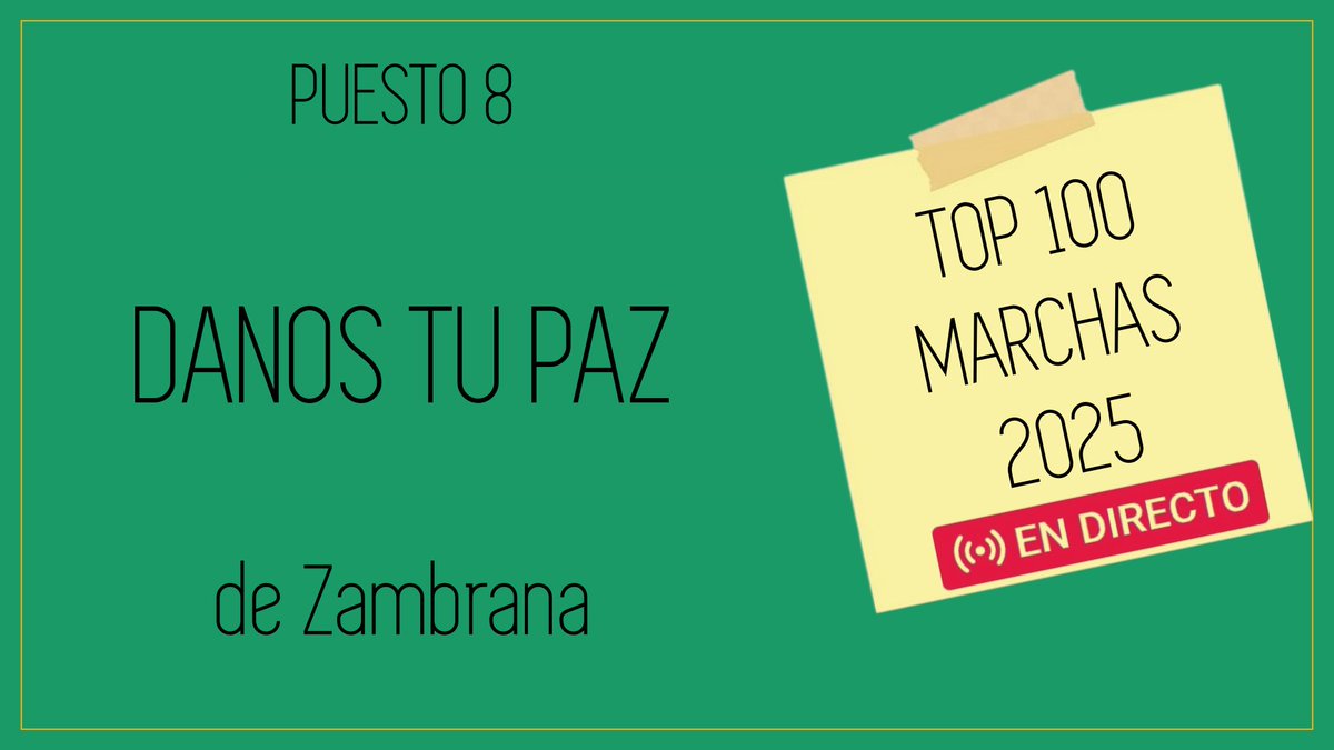 Top 8 #CofradíasMLG 
· Danos tu Paz
youtube.com/watch?v=0hrmA7…